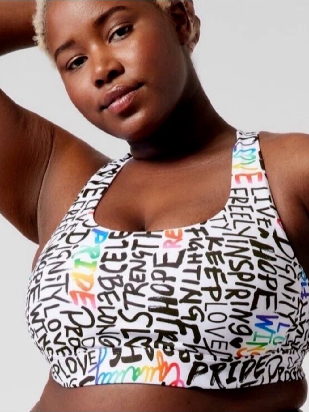 Athleta Ultimate Pride SZ S Multicolor Pride Scrip Rainbow like new